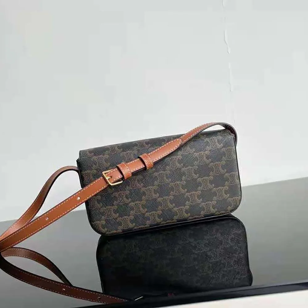 Celine Triomphe Shoulder Bag in Triomphe Canvas and Calfksin for Women Celine Triomphe Shoulder Bag in Triomphe Canvas and Calfksin for Women