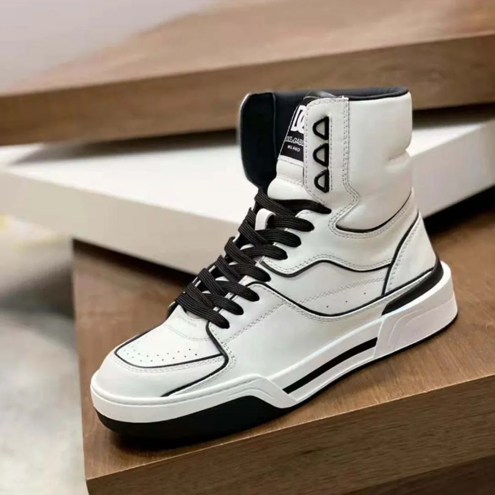 Dolce Gabbana D&G Calfskin Nappa New Roma Mid-Top Sneakers for Unisex in White Dolce Gabbana D&G Calfskin Nappa New Roma Mid-Top Sneakers for Unisex in White