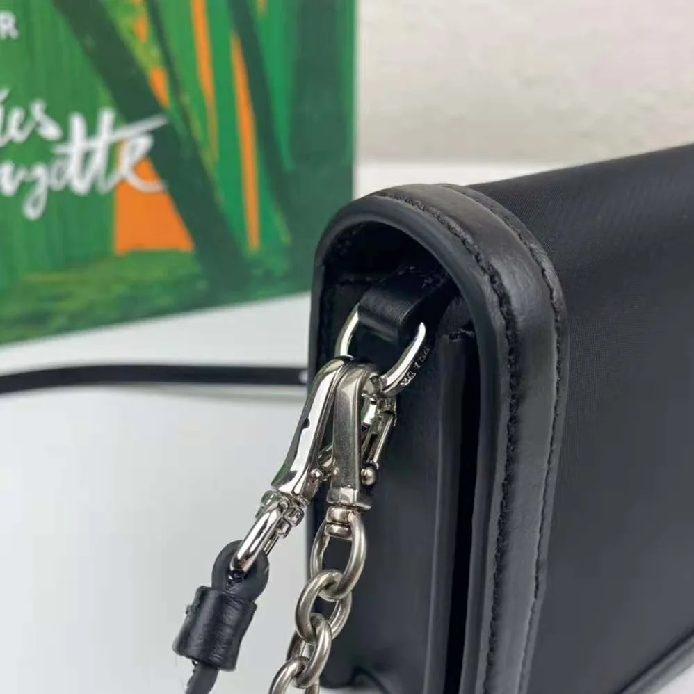 Prada Nylon and Leather Mini-Bag for Women in Black Prada Nylon and Leather Mini-Bag for Women in Black