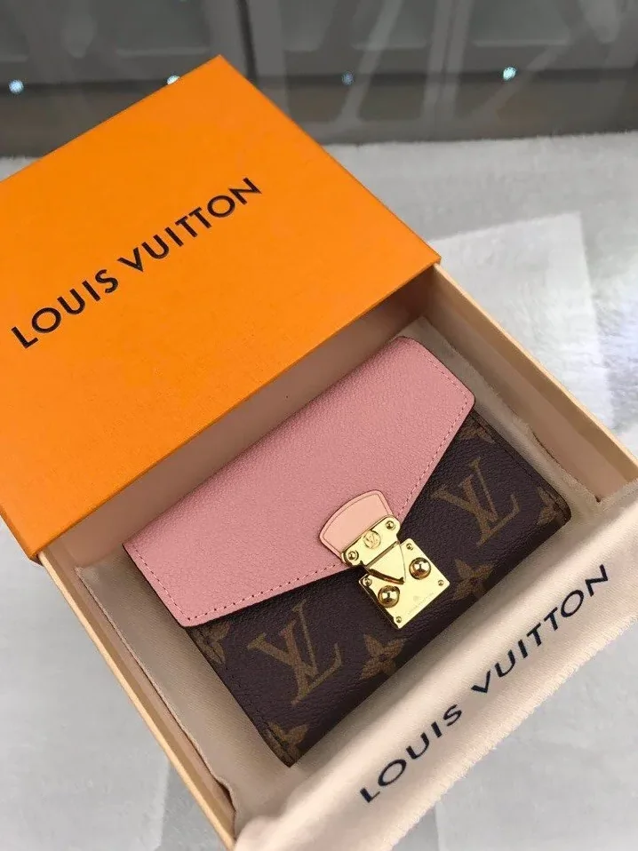 Louis Vuitton Pallas Compact Wallet Combines Monogram Canvas Pink Louis Vuitton Pallas Compact Wallet Combines Monogram Canvas Pink