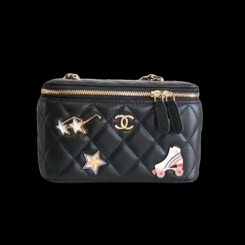 Chanel Vanity Case Shoulder Bag in Black Gold Hardware Chanel Vanity Case Shoulder Bag in Black Gold Hardware