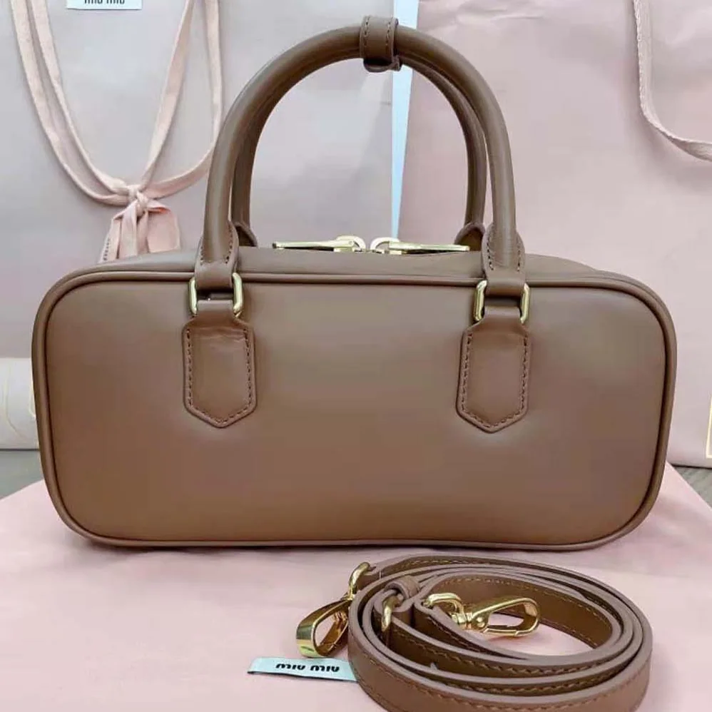 Miu Miu Arcadie Leather Bag for Women in Brown Miu Miu Arcadie Leather Bag for Women in Brown