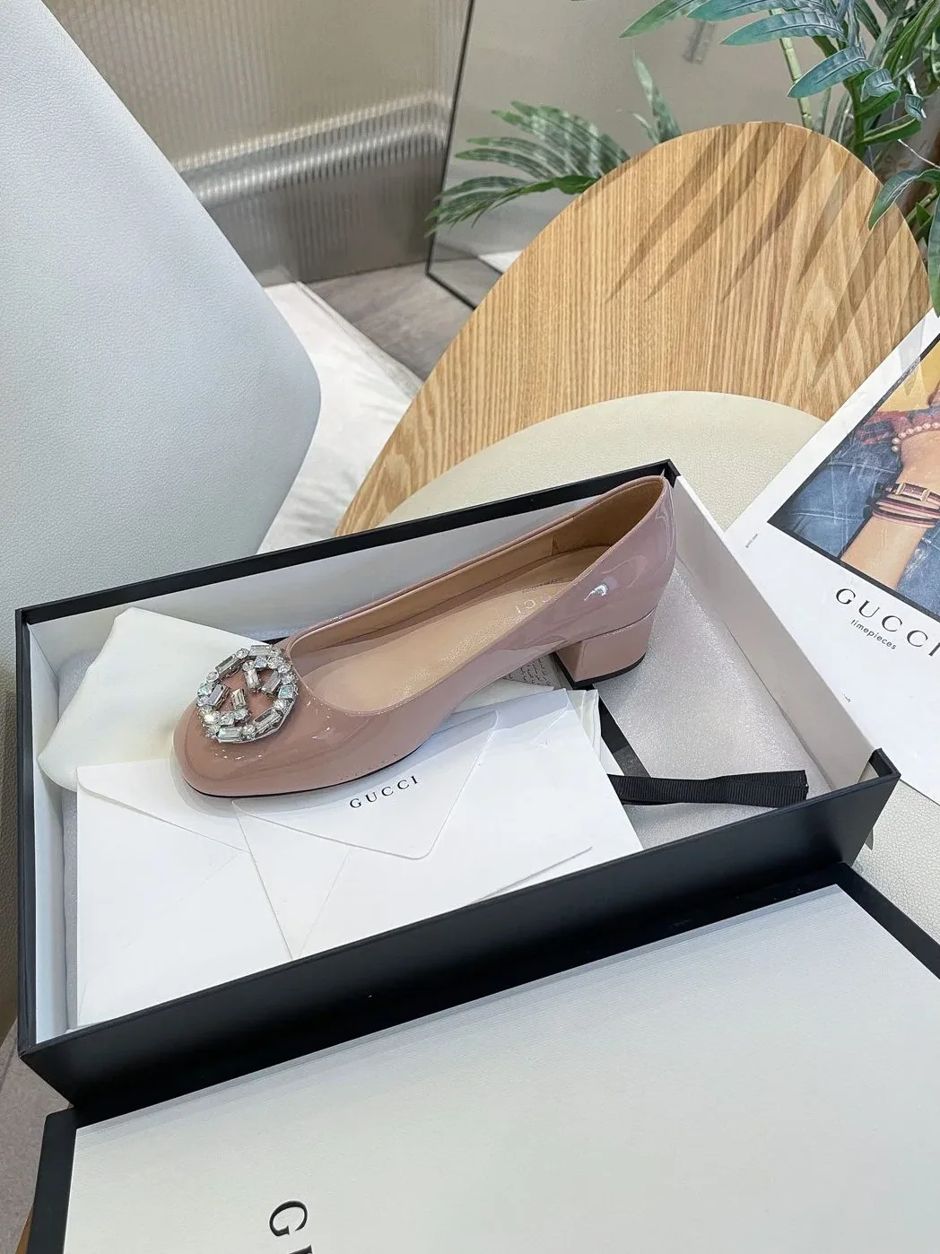 Gucci Blondie Mid for Women in Heel Pump Pink Gucci Blondie Mid for Women in Heel Pump Pink