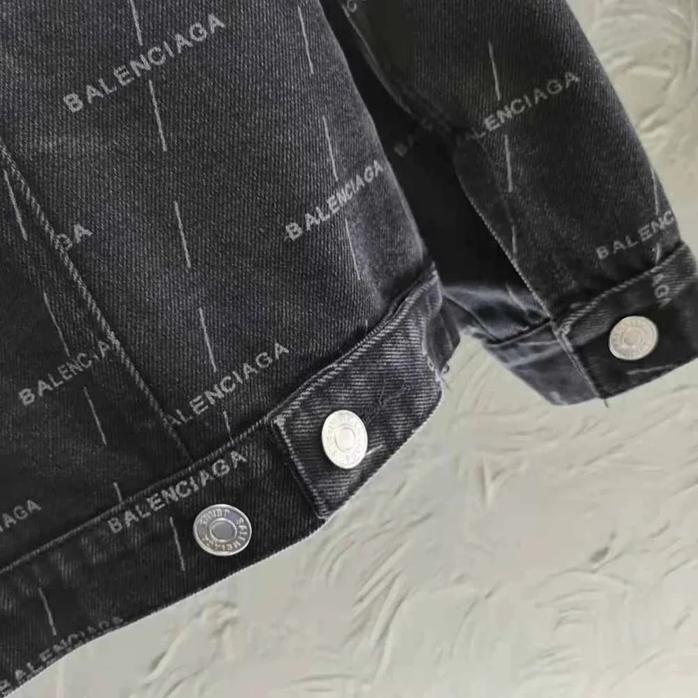 Balenciaga Large Fit Jacket in Stonewashed Black Lasered Denim for Women Balenciaga Large Fit Jacket in Stonewashed Black Lasered Denim for Women
