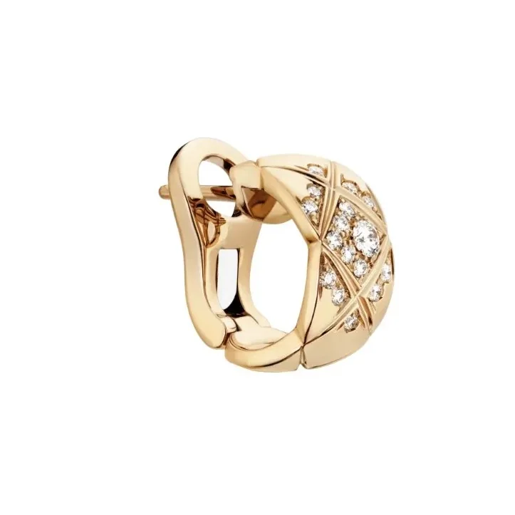 Chanel Coco Crush Earrings Beige Gold
