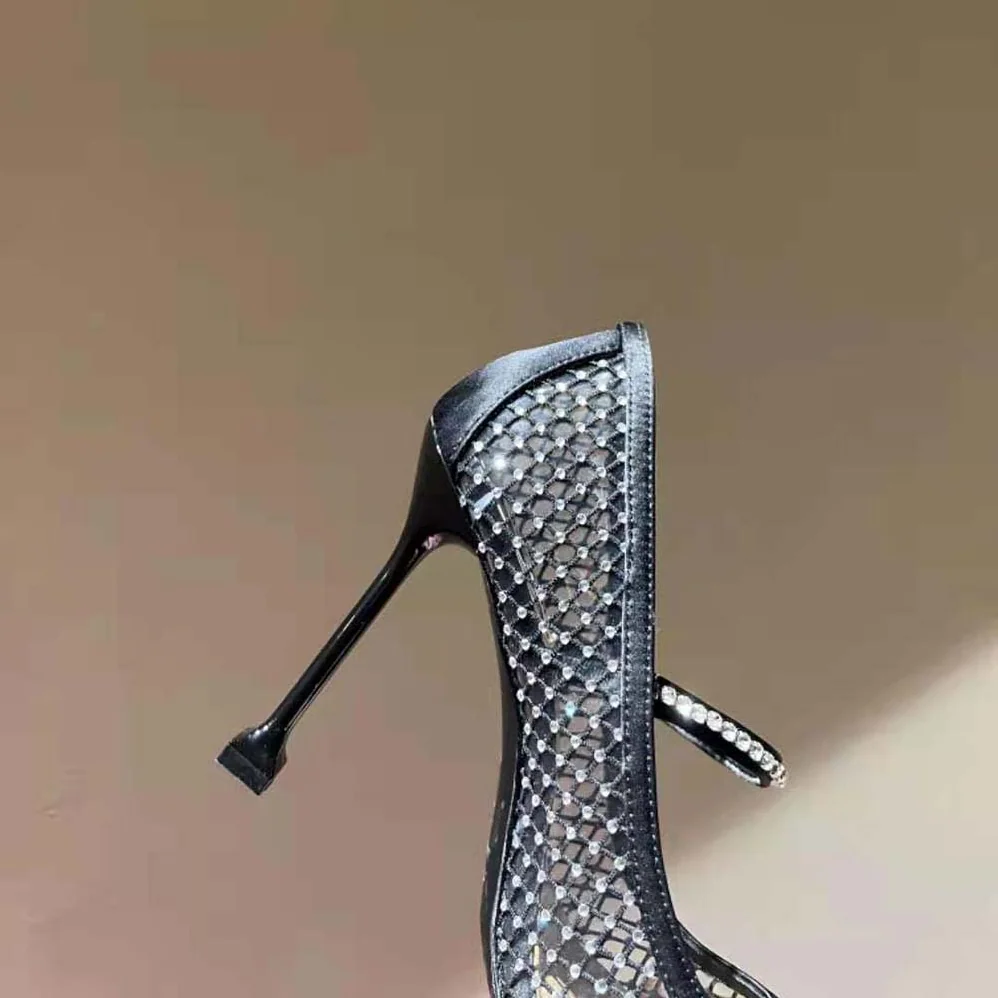 Miu Miu Vinyl and Mesh Pumps 105 mm mm Heel Height for Women in Black Miu Miu Vinyl and Mesh Pumps 105 mm mm Heel Height for Women in Black