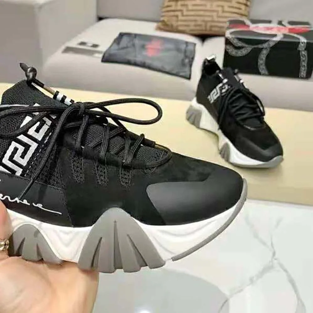 Versace Squalo Knit Sneakers for Women in Black Versace Squalo Knit Sneakers for Women in Black