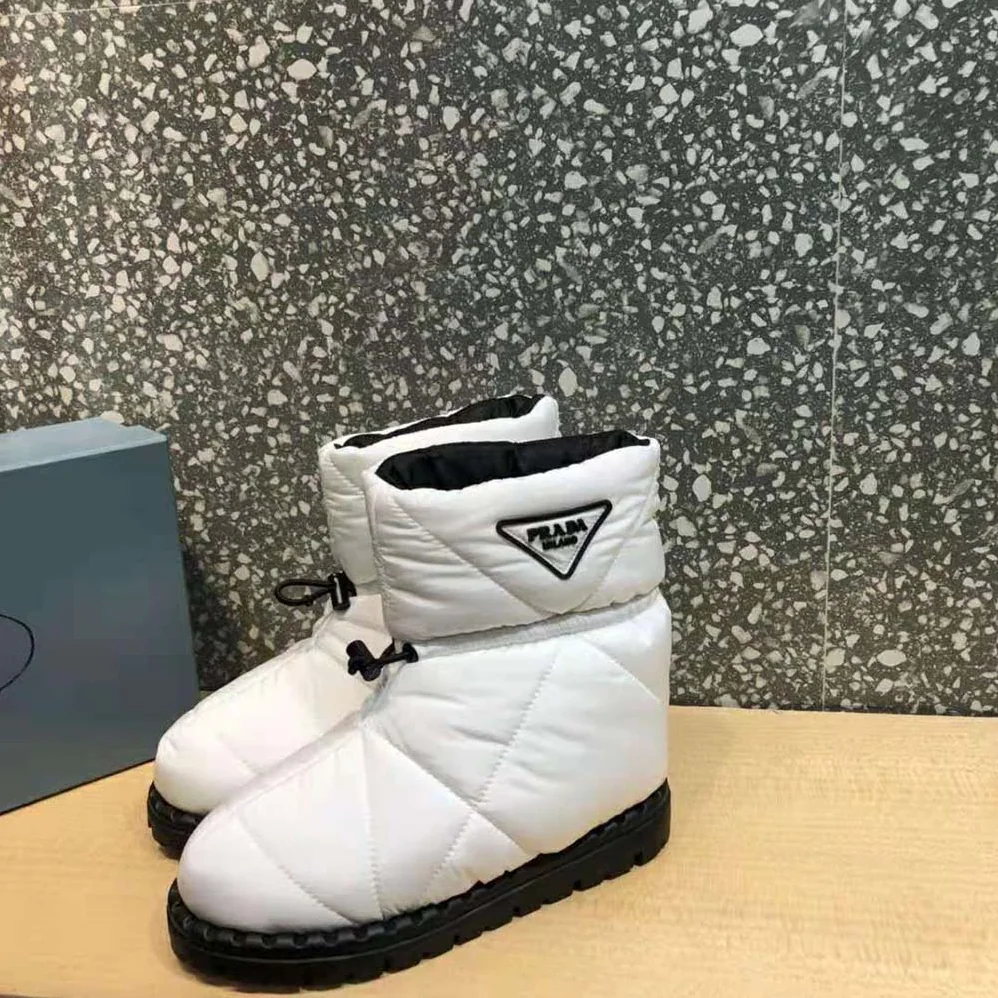 Prada Padded Nylon Booties for Women in White