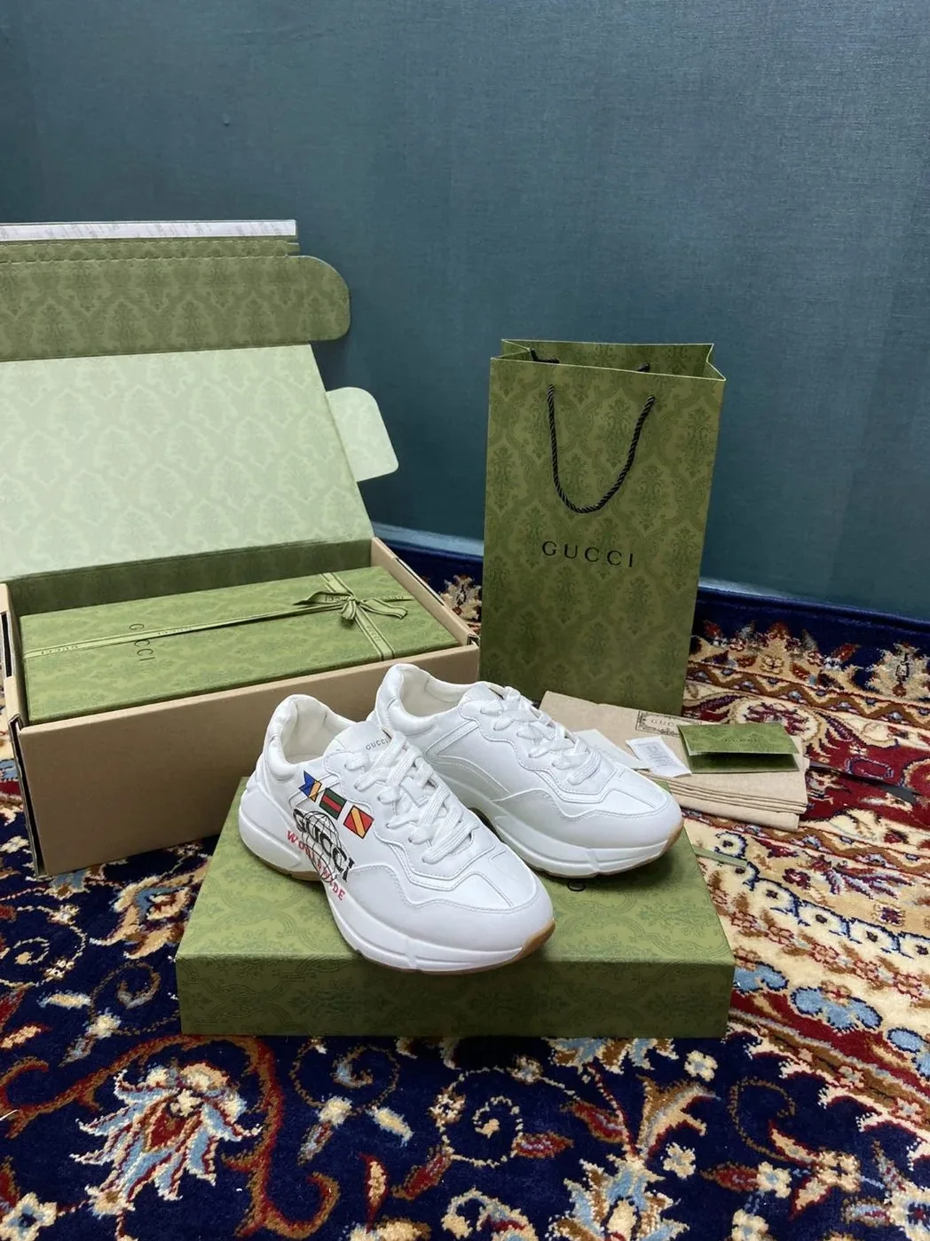 Gucci Rhyton Sneakers With Worldwide White Ivory for Women