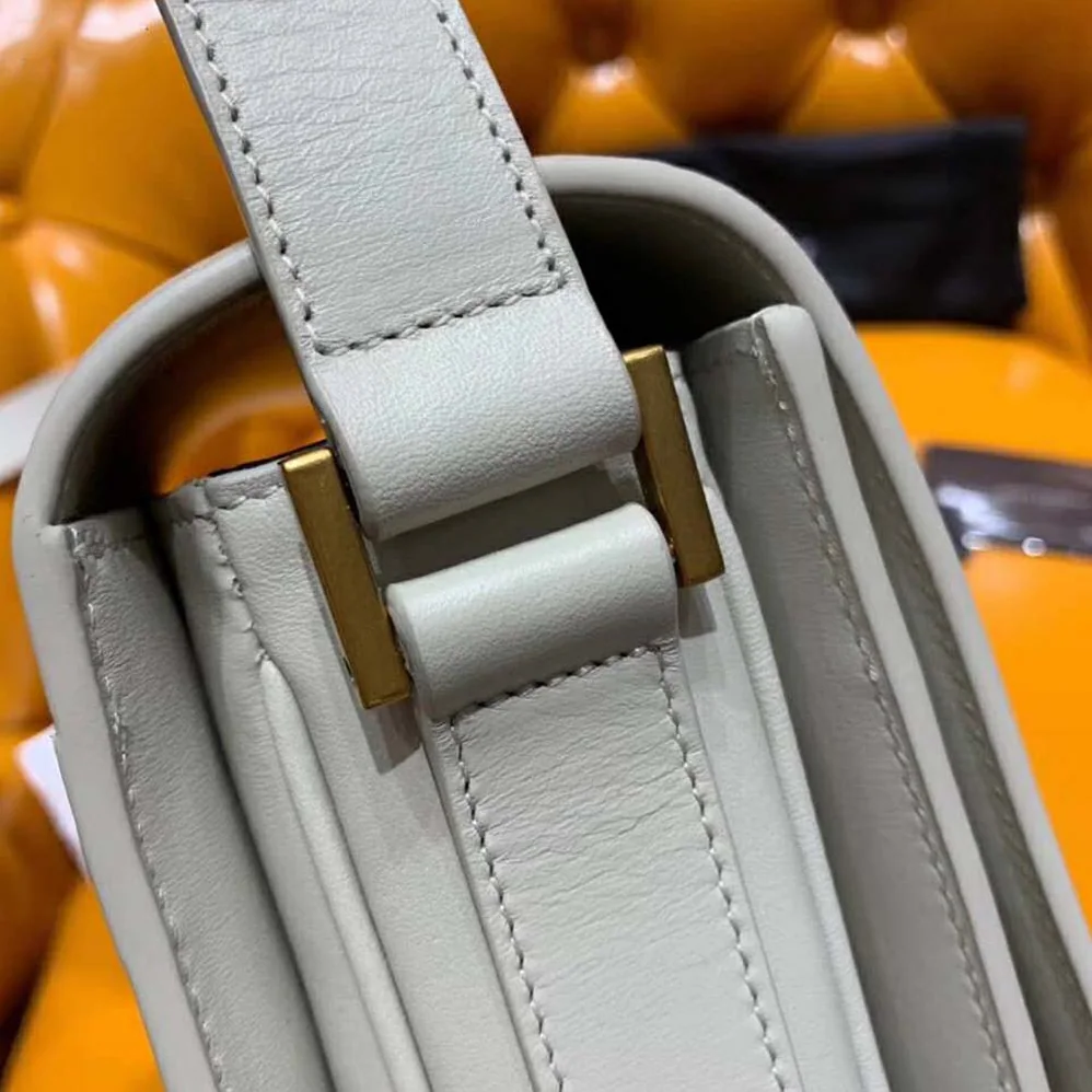 Saint Laurent YSL Le 61 Medium Saddle Bag Smooth for Women in White