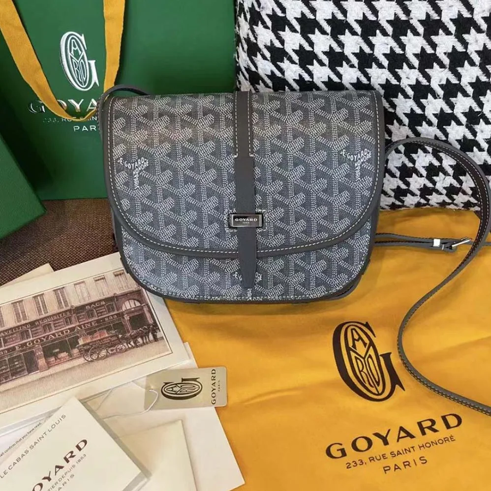 Goyard Belvedere MM Bag for Unisex in Gray