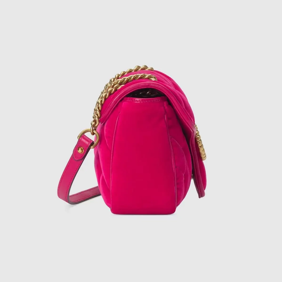 Gucci GG Marmont Small Dark Pink Shoulder Bag FACK2 5650- 10 Inches/