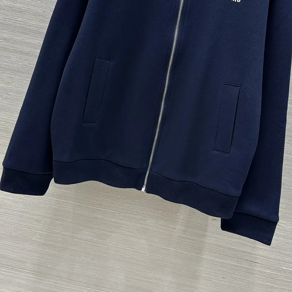 Miu Miu Bonded Piqué and Technical Jersey Blouson Jacket for Women Miu Miu Bonded Piqué and Technical Jersey Blouson Jacket for Women