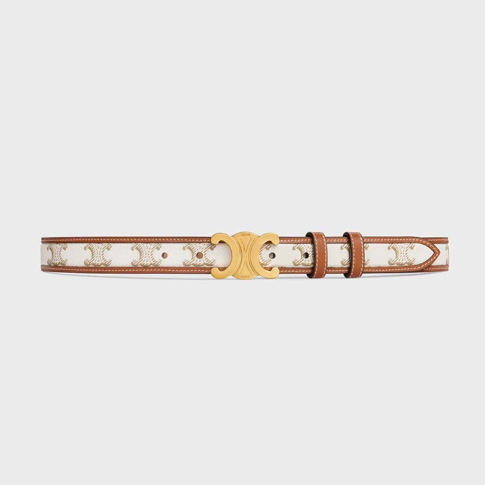 Celine Medium Triomphe Belt in Triomphe Canvas and Calfskin for Women Celine Medium Triomphe Belt in Triomphe Canvas and Calfskin for Women