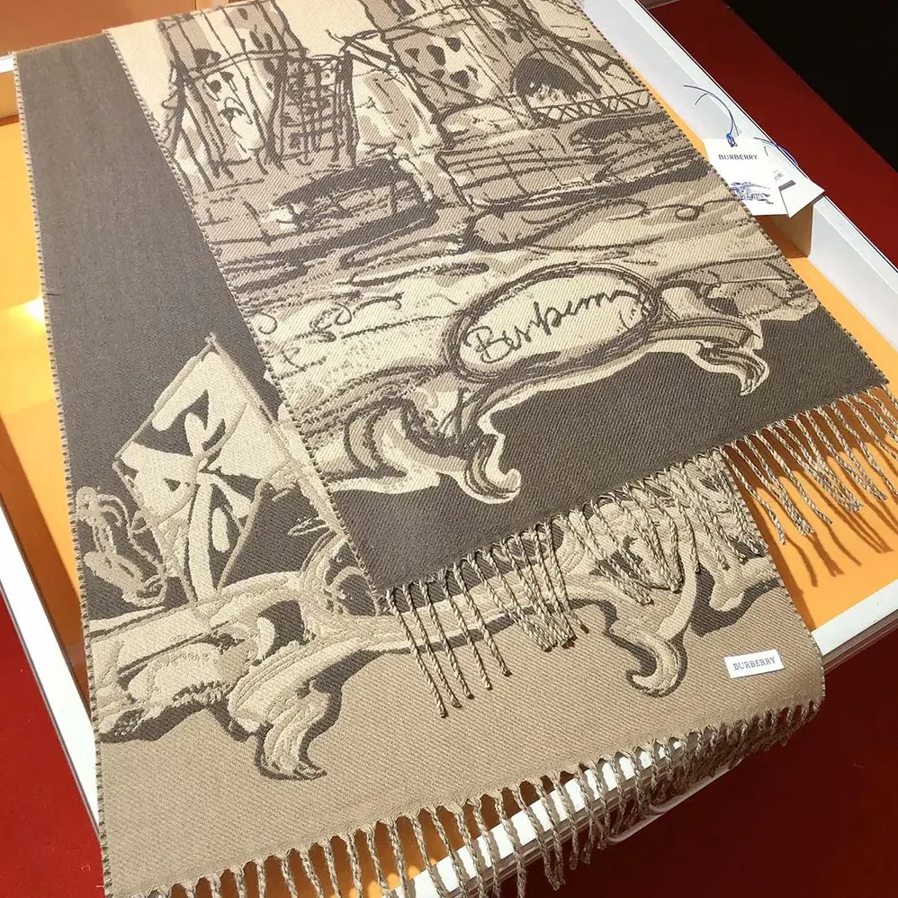 Burberry Tower Bridge Cashmere Scarf for Unisex