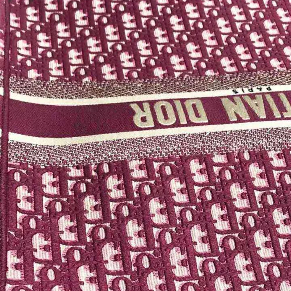 Dior Book Tote Dior Oblique Bag in Embroidered Canvas for Women in Maroon