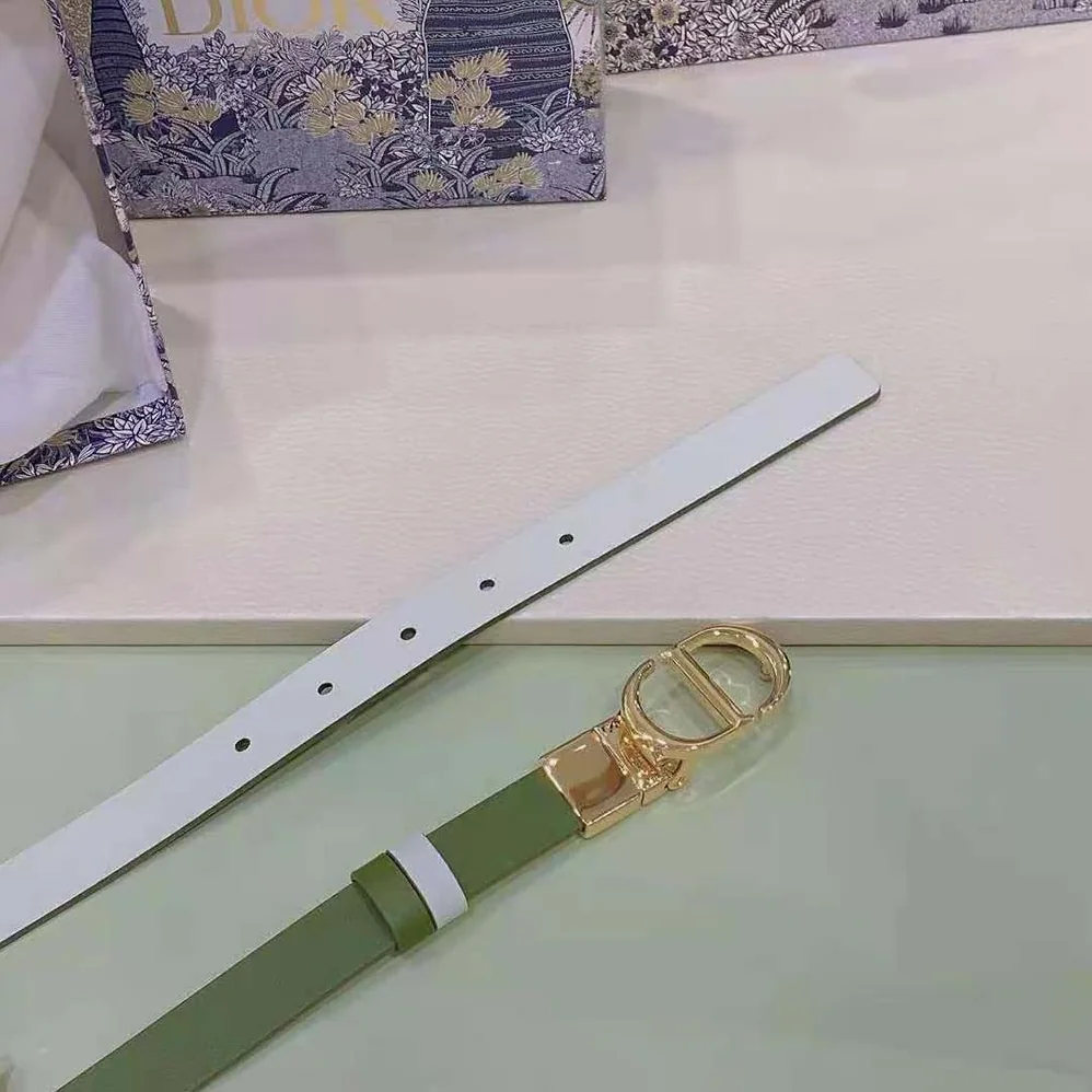 Dior 30 Montaigne Reversible Belt Aspen Green and Dusty Ivory Smooth Calfskin 20 MM for Women Dior 30 Montaigne Reversible Belt Aspen Green and Dusty Ivory Smooth Calfskin 20 MM for Women