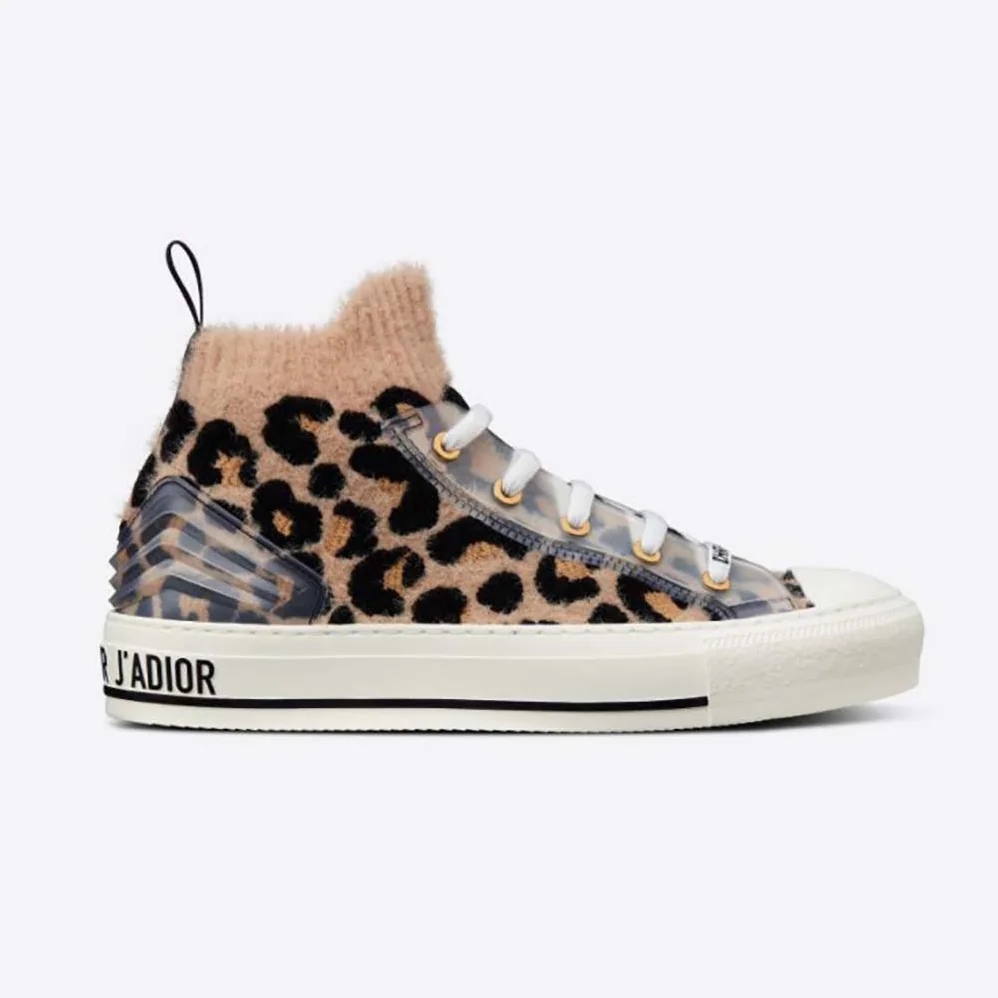 Dior Walk'n'Dior Sneaker Fur-Effect Knit Printed with Beige Multicolor Mizza Pattern for Women Dior Walk'n'Dior Sneaker Fur-Effect Knit Printed with Beige Multicolor Mizza Pattern for Women