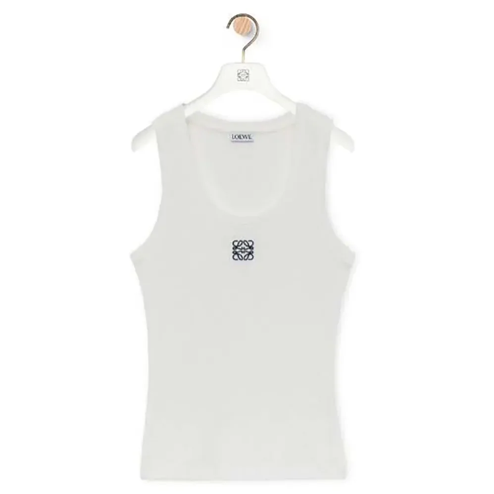 Loewe Anagram Tank Top in Cotton for Women in White