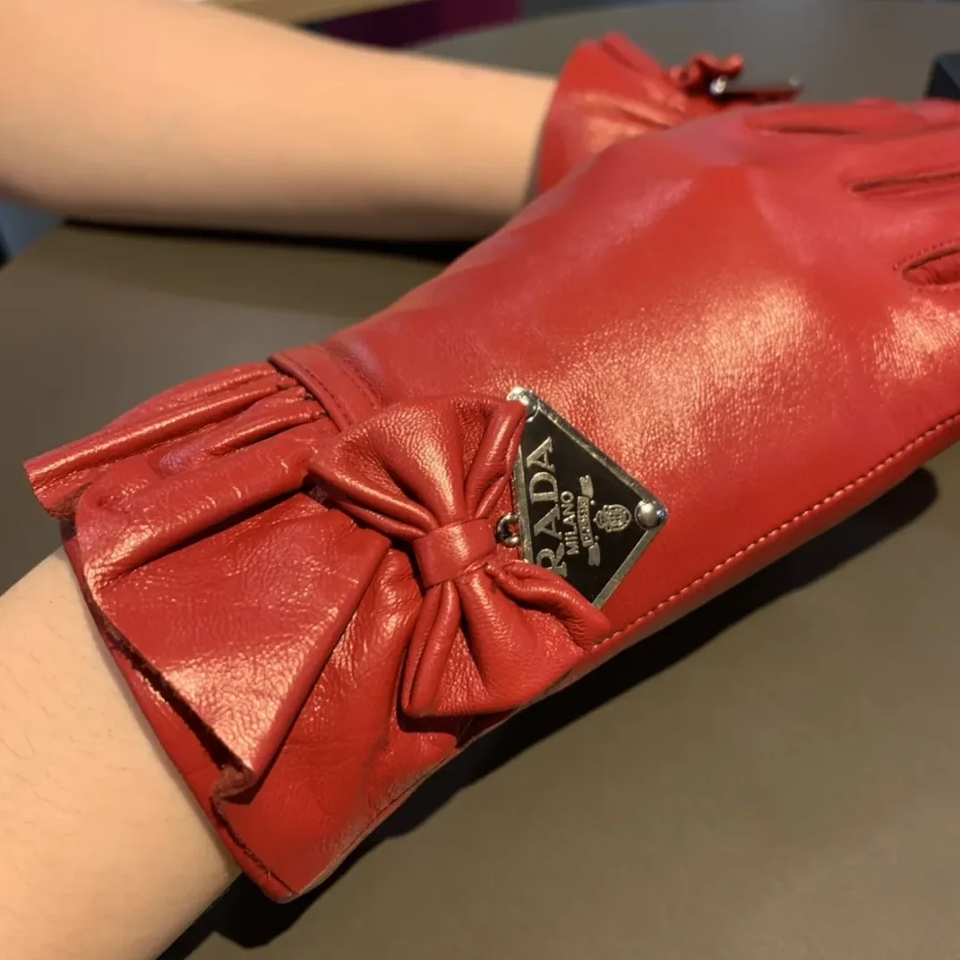 Prada Nappa Gloves In Red Prada Nappa Gloves In Red