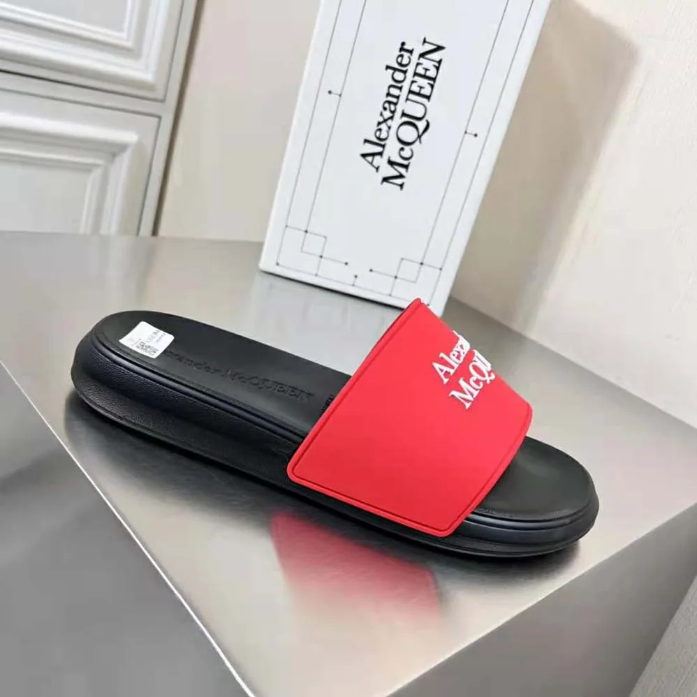 Alexander Mcqueen Pool Slide in Lust Red for Unisex in White