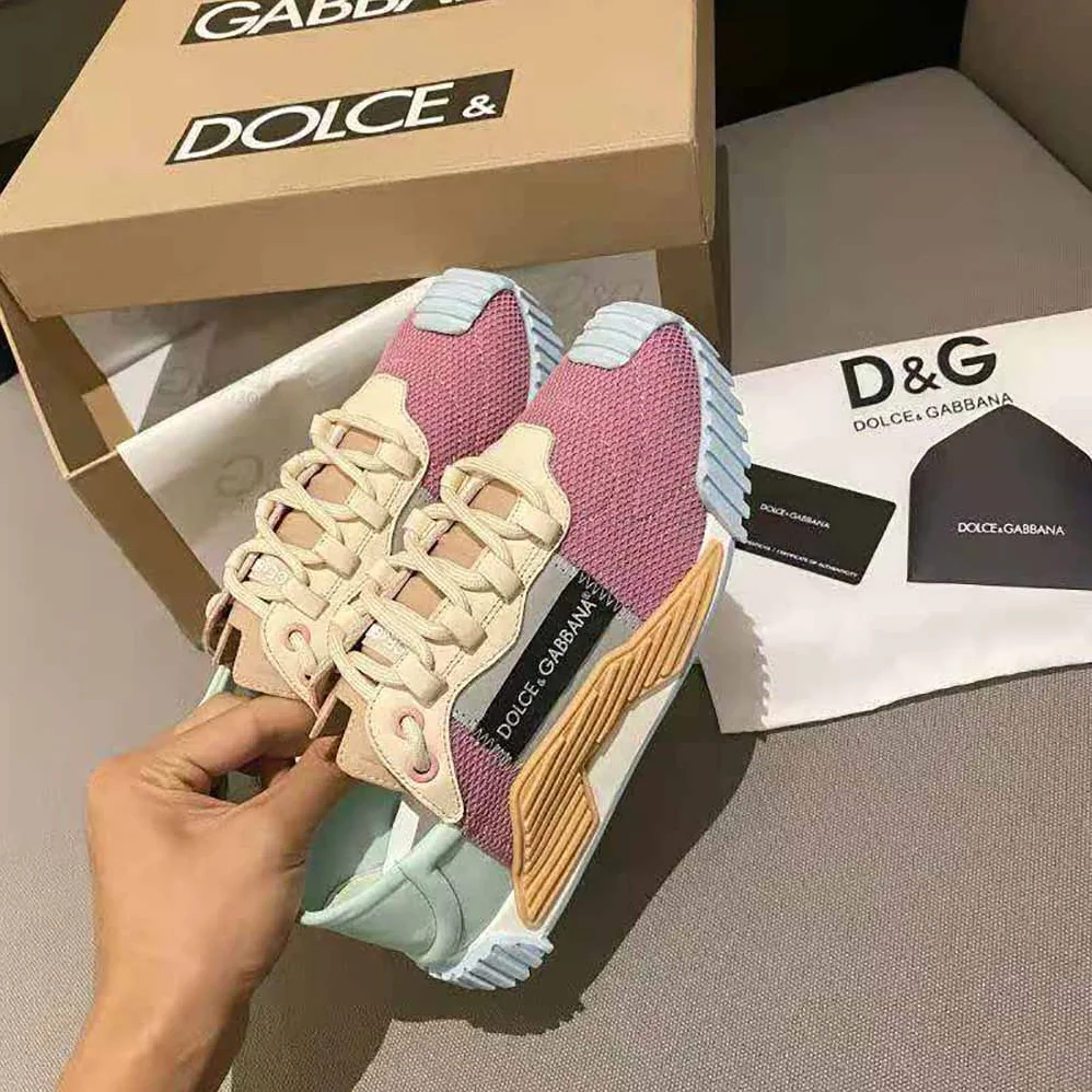 Dolce Gabbana D&G Ns1 Slip on Sneakers in Mixed Materials for Women in Aqua Dolce Gabbana D&G Ns1 Slip on Sneakers in Mixed Materials for Women in Aqua