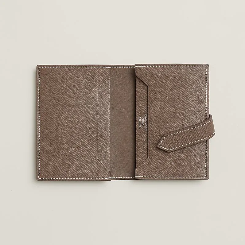 Hermes Bearn Mini Wallet Étoupe /