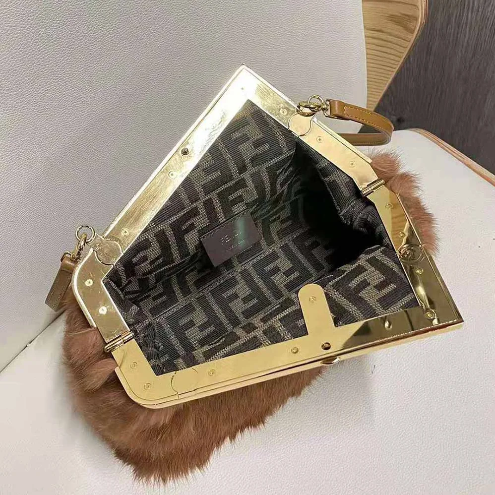 Fendi First Small Brown Mink Bag for Women Fendi First Small Brown Mink Bag for Women