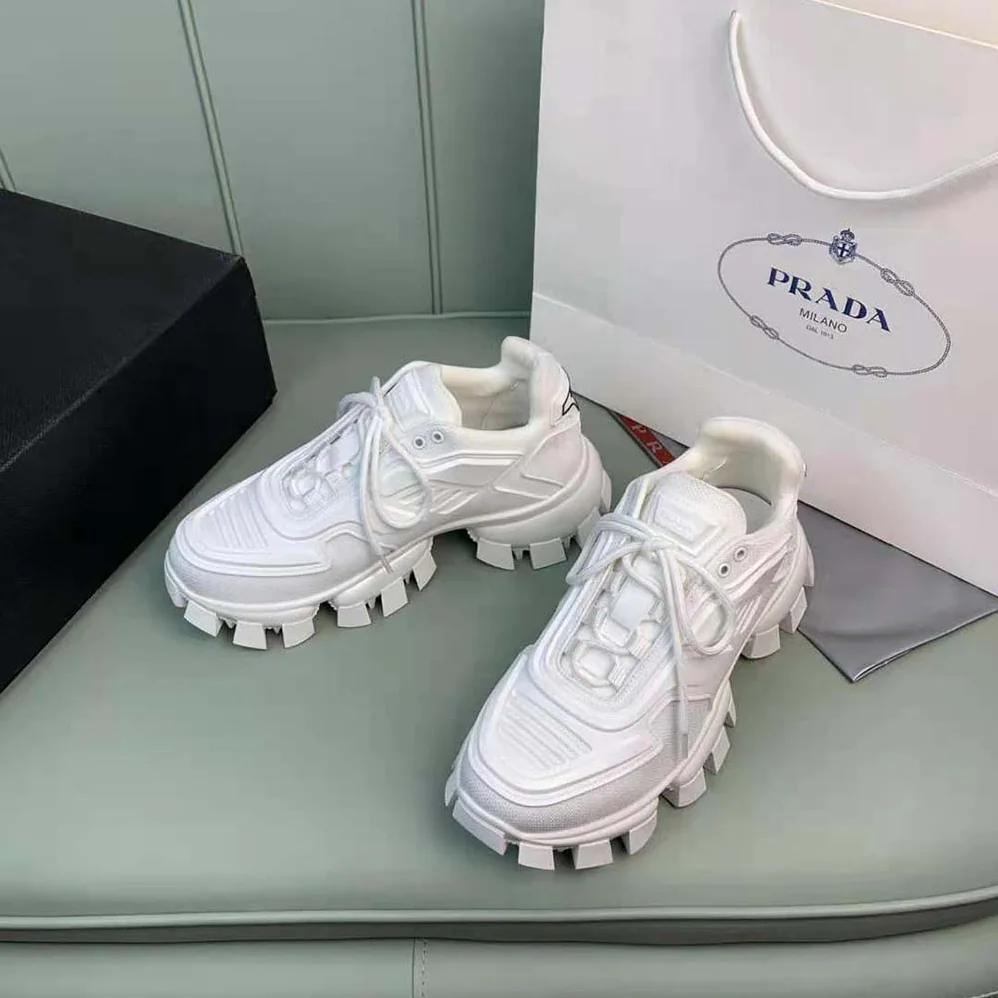 Prada Cloudbust Thunder Sneakers for Women in White Prada Cloudbust Thunder Sneakers for Women in White