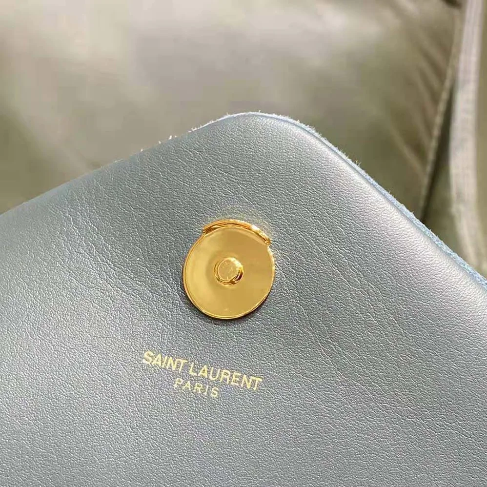 Saint Laurent YSL Loulou Medium Chain Bag in “Y”-Quilted Suede for Women in Silver Saint Laurent YSL Loulou Medium Chain Bag in “Y”-Quilted Suede for Women in Silver