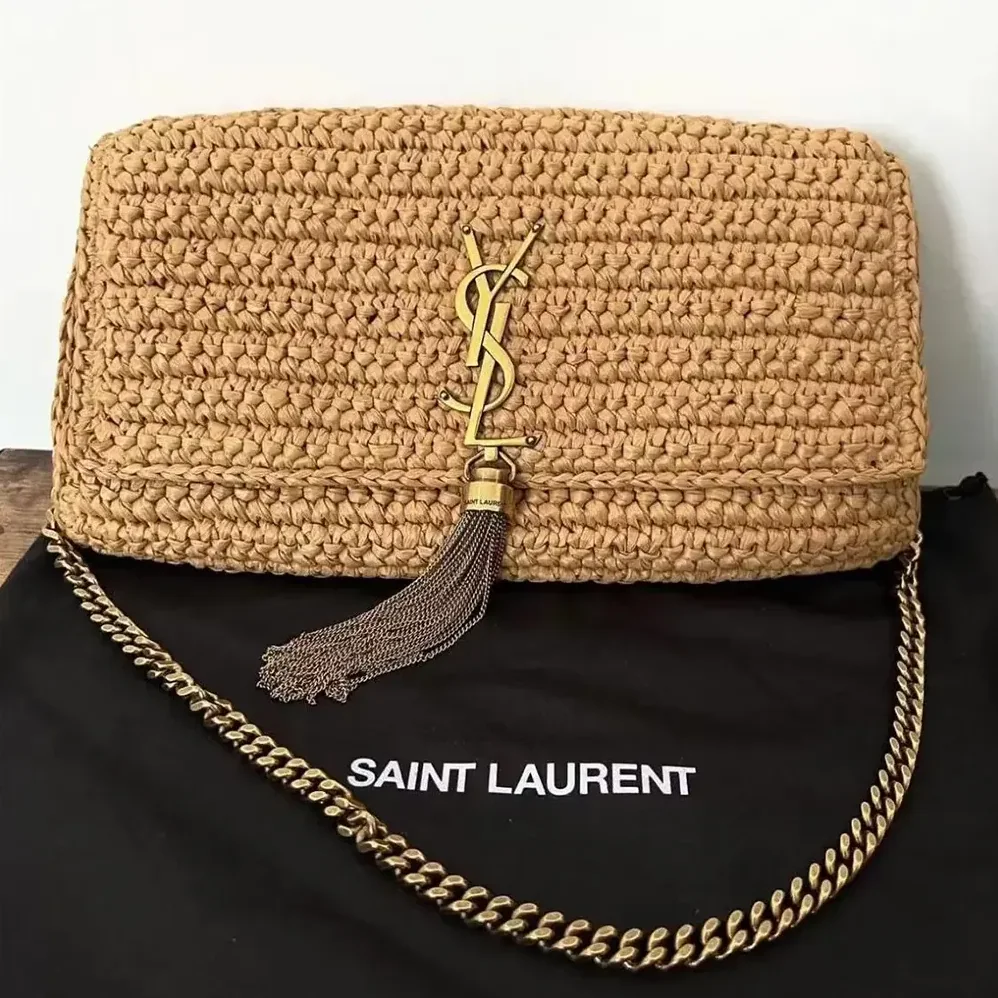 Saint Laurent YSL Kate 99 Tassel in Raffia for Women Saint Laurent YSL Kate 99 Tassel in Raffia for Women