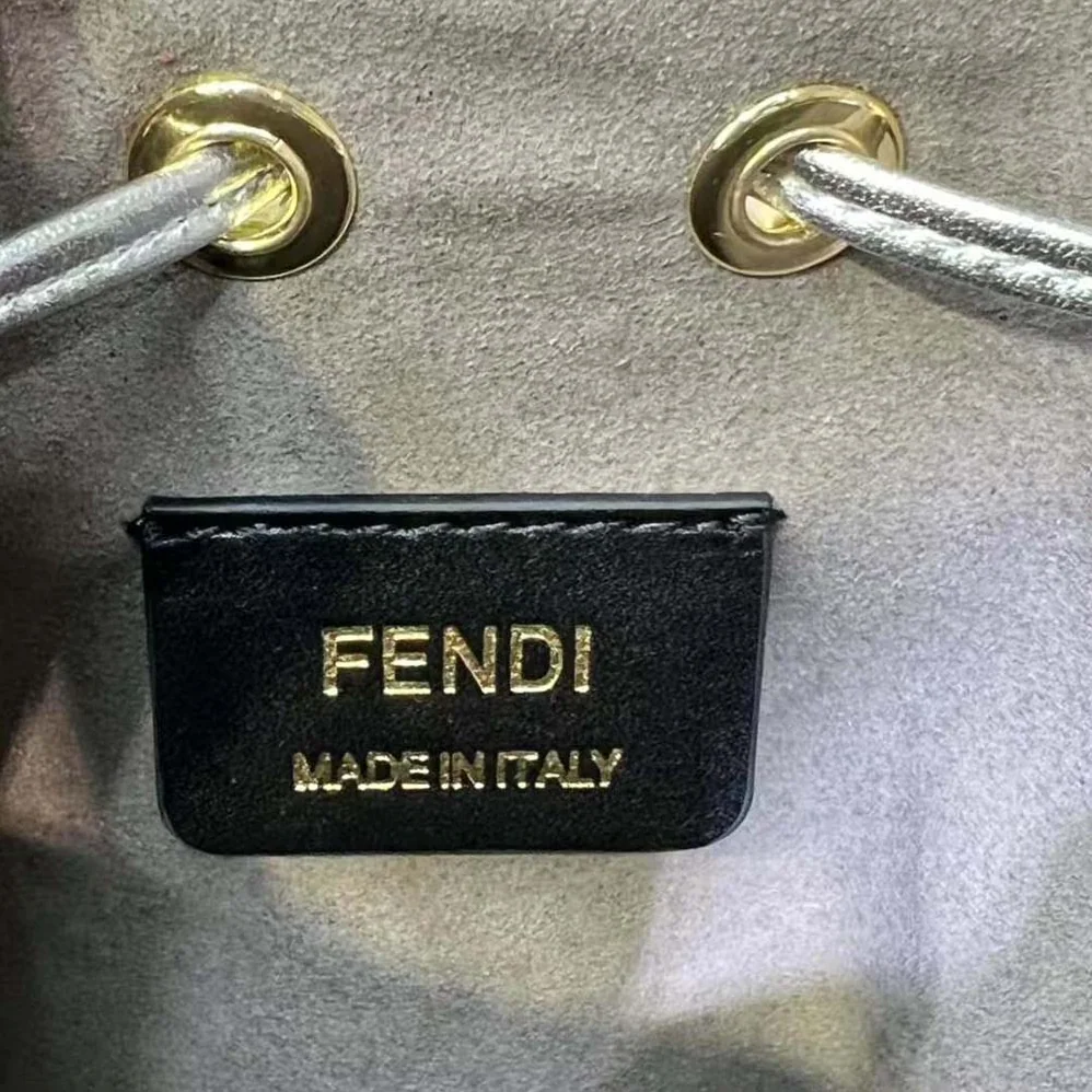 Fendi Mon Tresor Silver Laminated Leather Mini Bag for Women Fendi Mon Tresor Silver Laminated Leather Mini Bag for Women