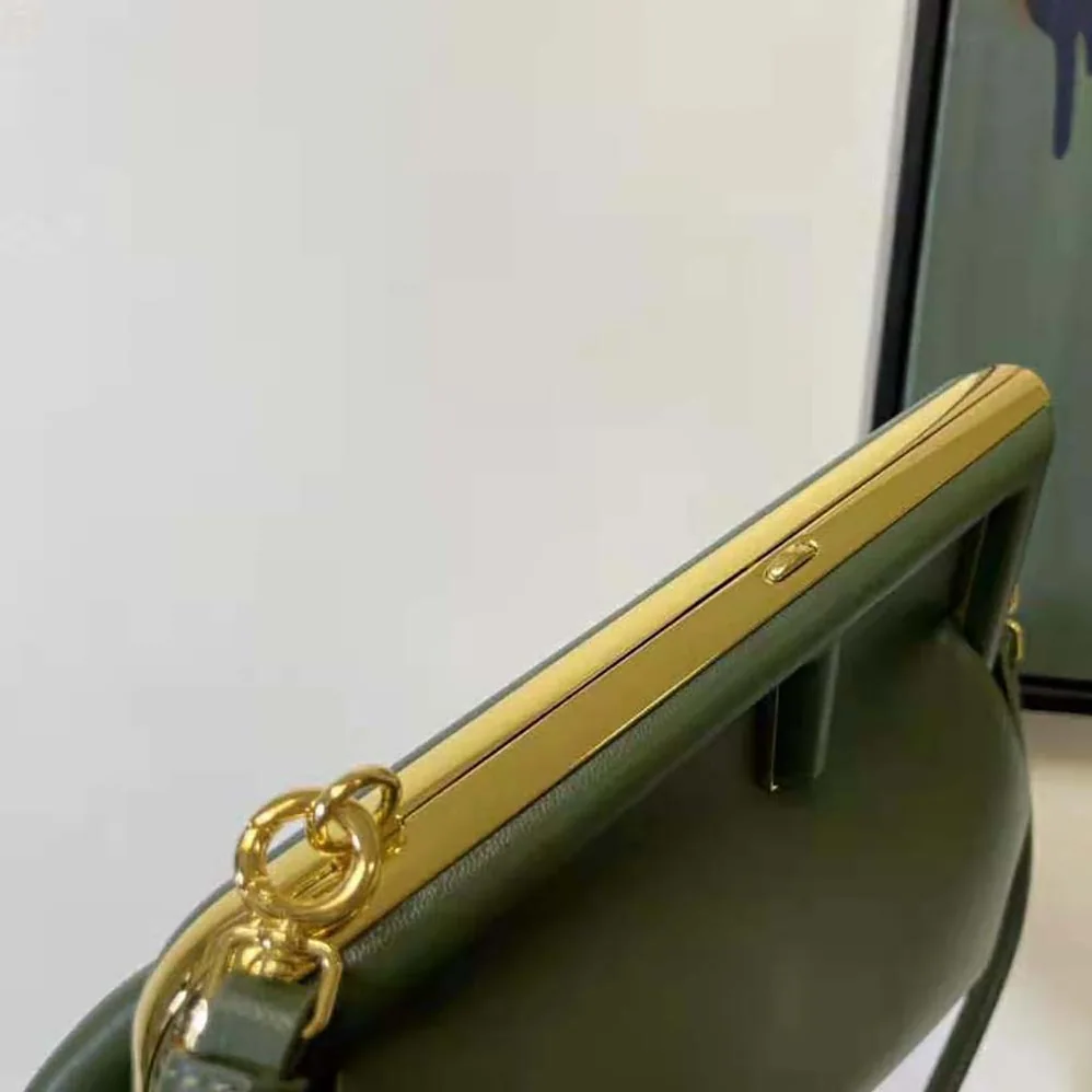 Fendi First Small Dark Green Leather Bag for Women