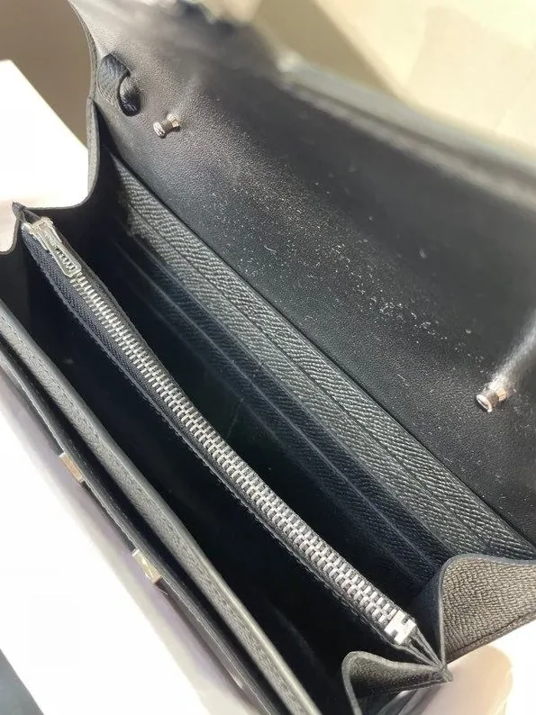 Hermes Constance Togo Long Wallet in Gold Toned Hardware Black Hermes Constance Togo Long Wallet in Gold Toned Hardware Black