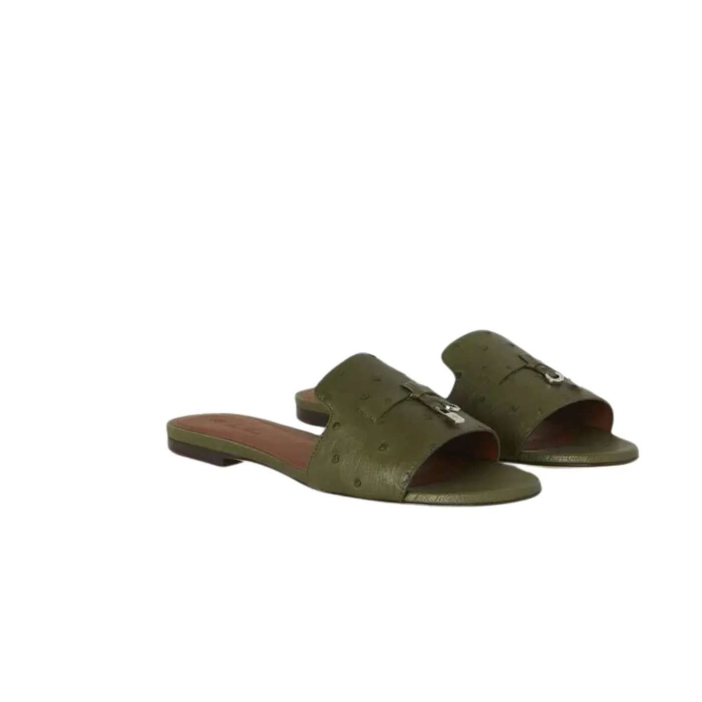 Loro Piana Summer Charms Sandal Dark Lichen Green - FAL0468 50OM Loro Piana Summer Charms Sandal Dark Lichen Green - FAL0468 50OM