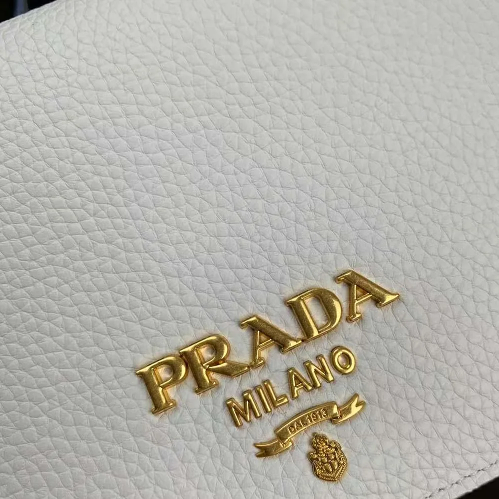 Prada Calf Leather Shoulder Bag for Women in White Prada Calf Leather Shoulder Bag for Women in White