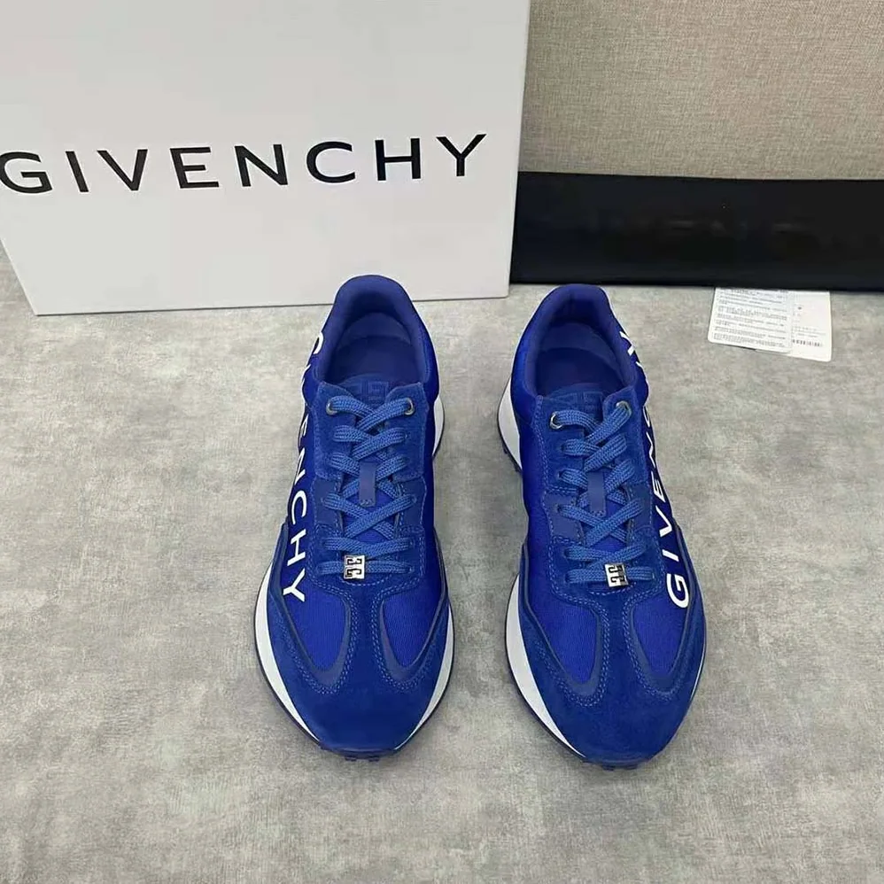 Givenchy GIV Runner Sneakers in Suede Leather and Nylon for Men in Blue Givenchy GIV Runner Sneakers in Suede Leather and Nylon for Men in Blue