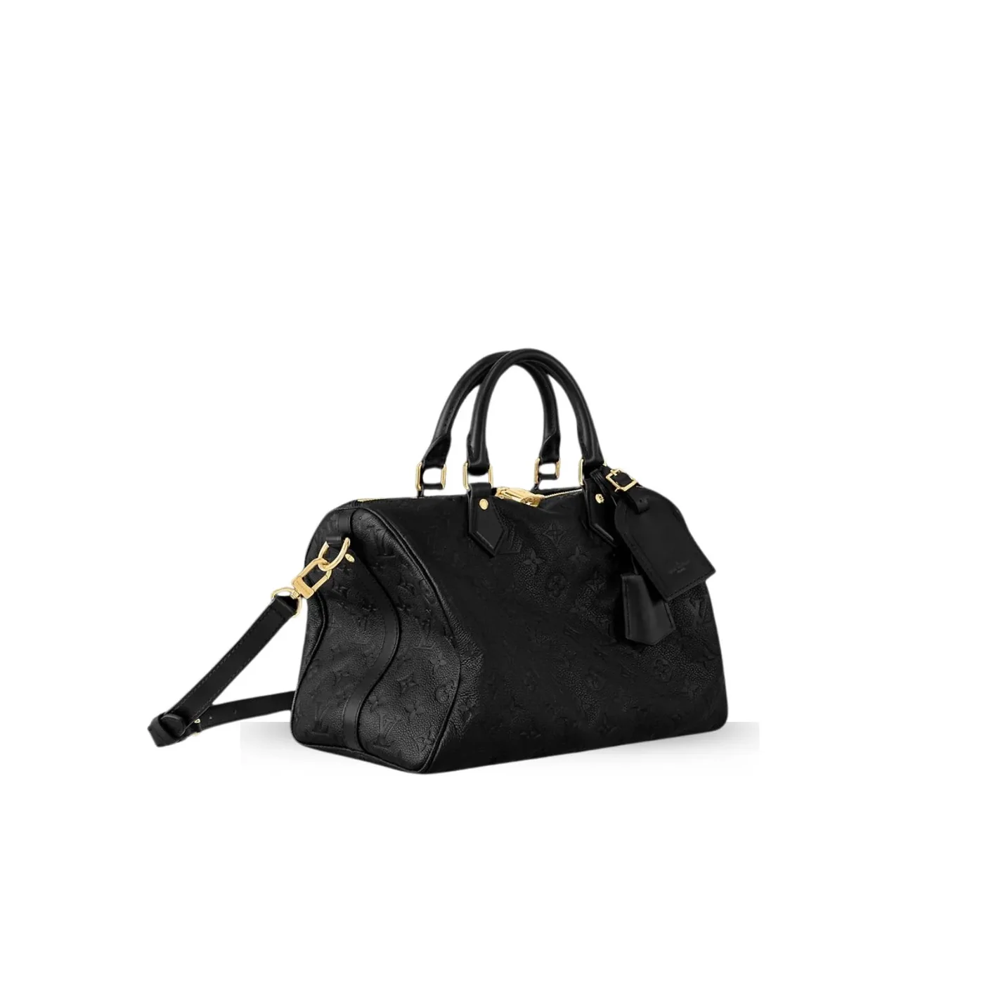 Louis Vuitton Speedy Soft 30 Top Handle Bag / Black Monogram Empreinte Gold Hardware