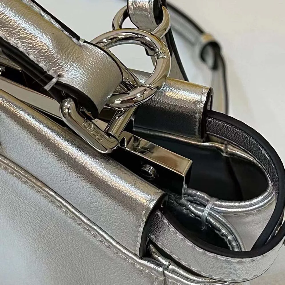Fendi Peekaboo Iconic XS Mini for Women in Bag in Silver Fendi Peekaboo Iconic XS Mini for Women in Bag in Silver