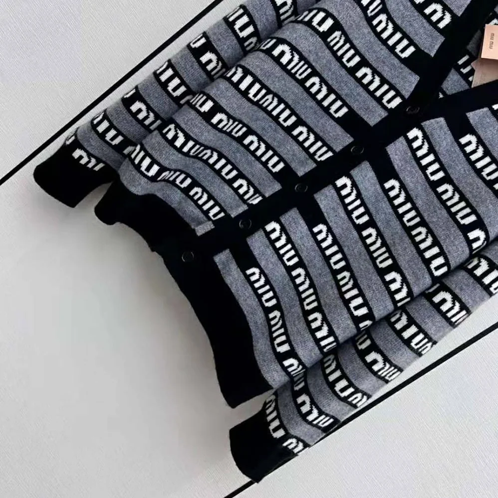 Miu Miu Wool Cardigan for Women in Black