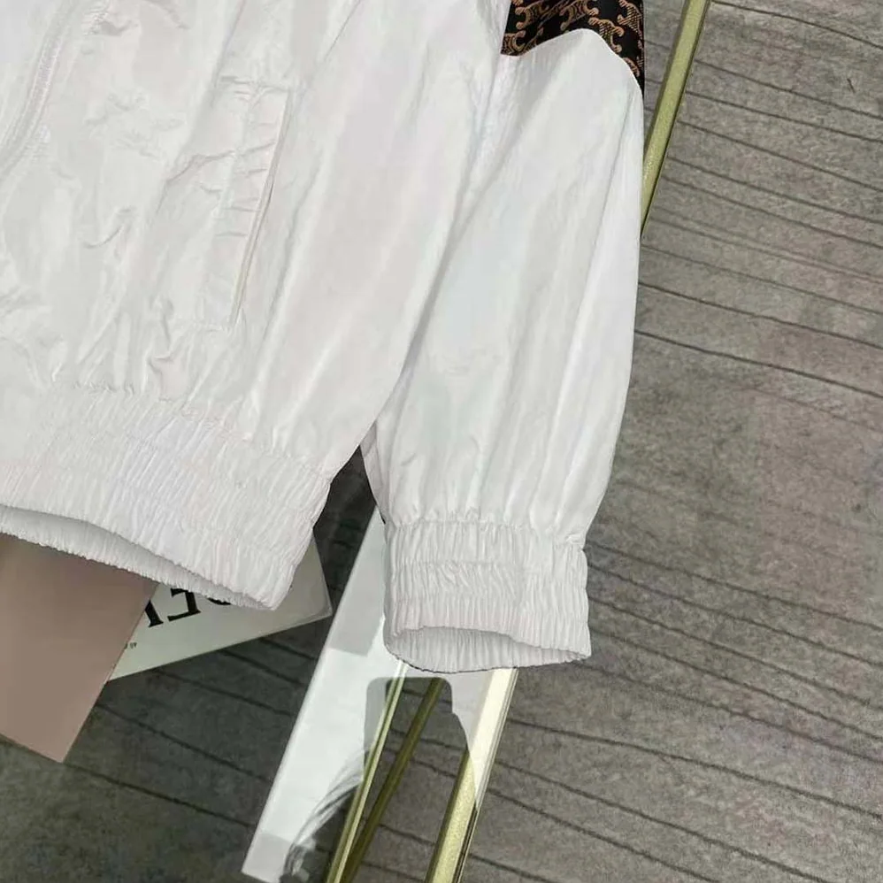 Celine Windbreaker with Monogram in Nylon for Women in White Celine Windbreaker with Monogram in Nylon for Women in White