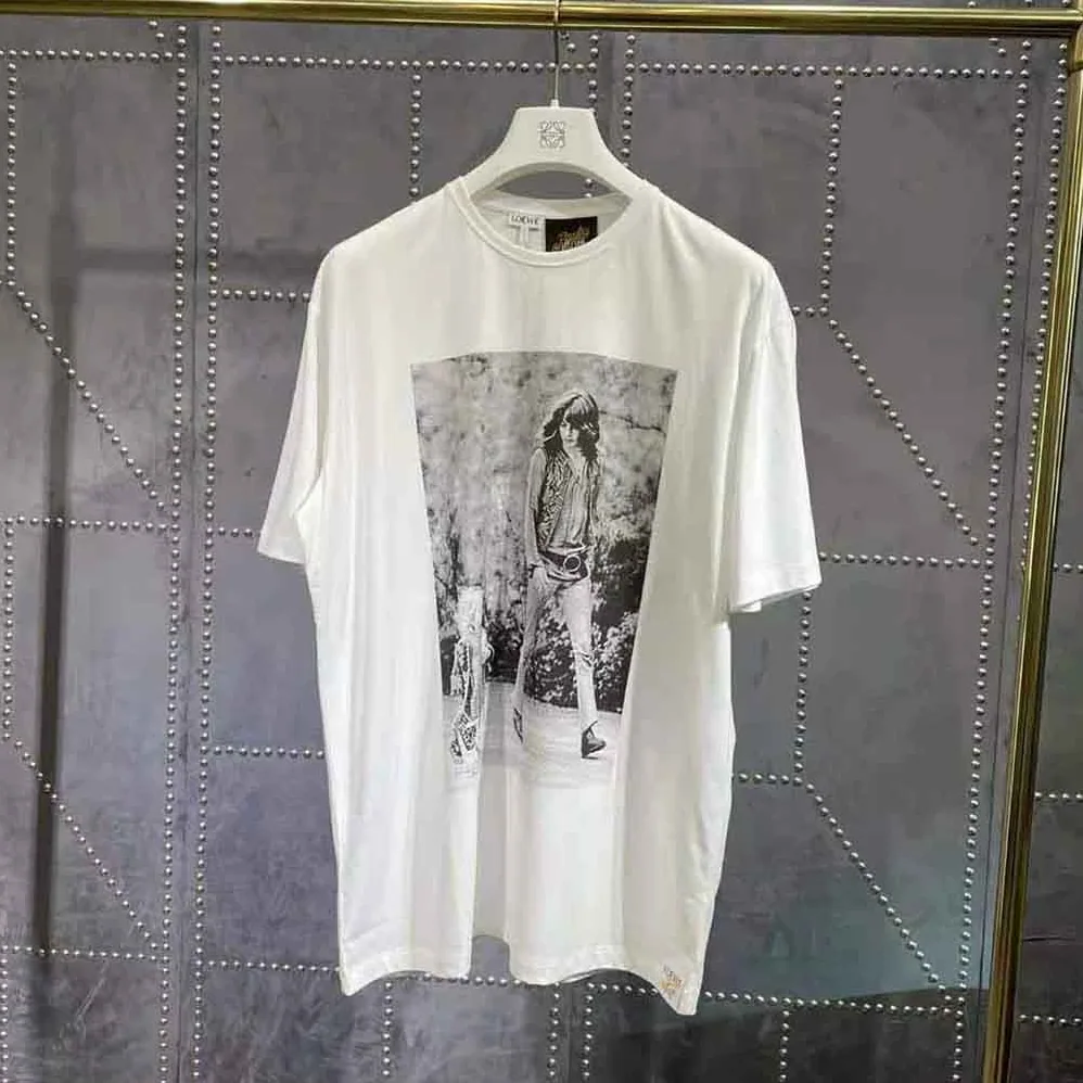 Loewe Photo Print T-shirt in Cotton for Women in White
