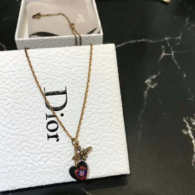 Dior D-Murrine Necklace Aged Gold for Women in Tone Metal Murano Glass Dior D-Murrine Necklace Aged Gold for Women in Tone Metal Murano Glass