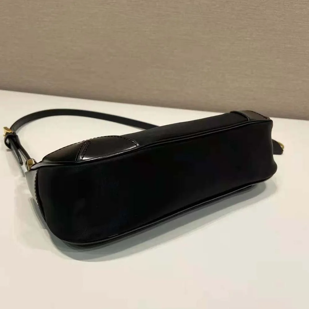 Prada Re-Edition 2002 Re-Nylon and Brushed Leather Shoulder Bag for Women in Black