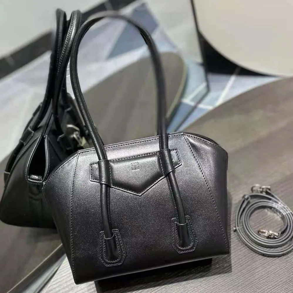 Givenchy Mini Antigona Lock Bag in Box Leather for Women in Black Givenchy Mini Antigona Lock Bag in Box Leather for Women in Black