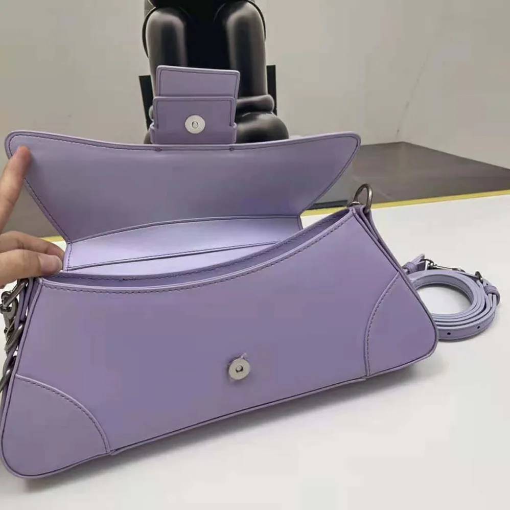 Balenciaga Lindsay Small Shoulder Bag With Strap in Light Purple Shiny Smooth Calfskin for Women Balenciaga Lindsay Small Shoulder Bag With Strap in Light Purple Shiny Smooth Calfskin for Women