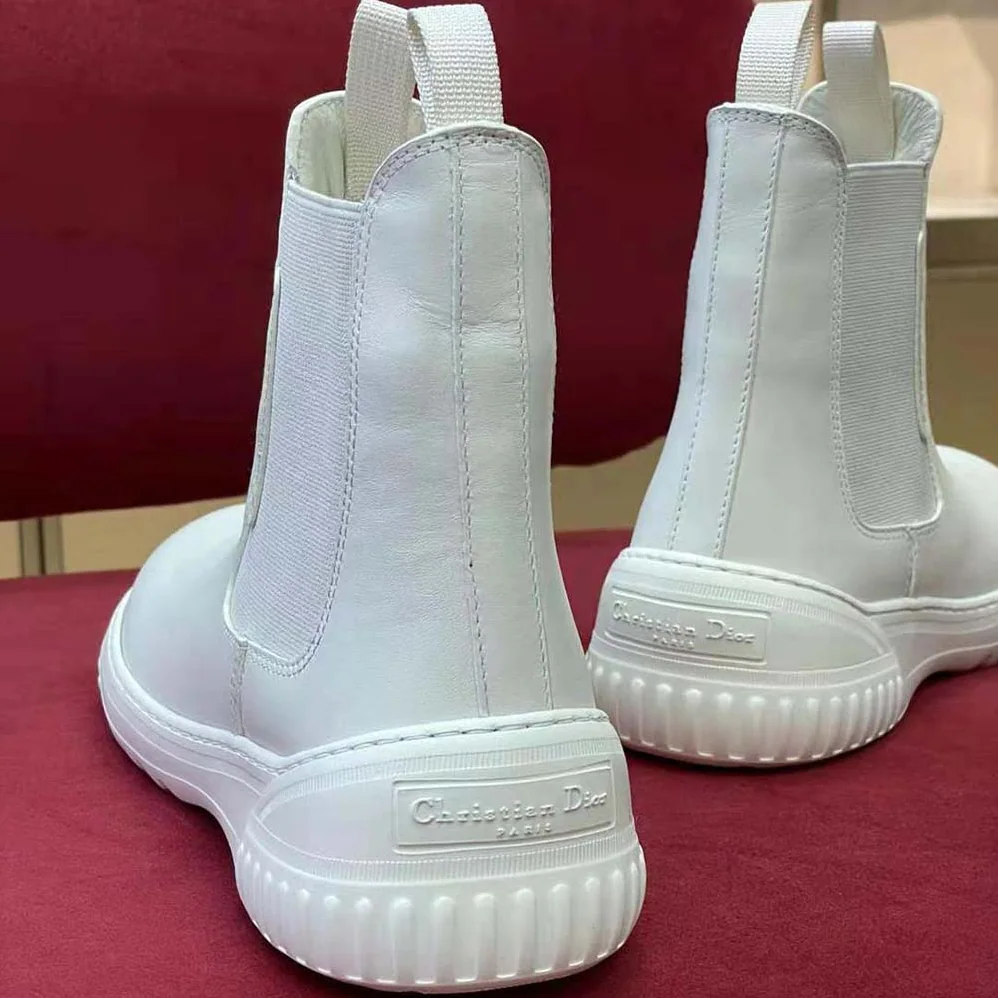 Dior D-Racer Ankle Boot White Calfskin for Men