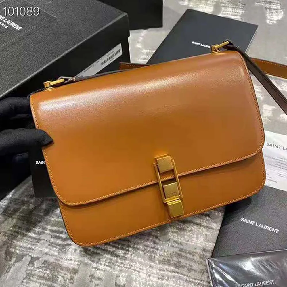 Saint Laurent YSL Carre Satchel in Box Saint Laurent Leather for Women