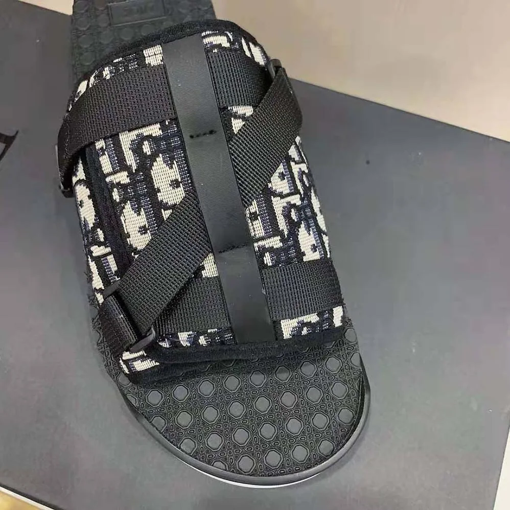 Dior Alpha Sandal Beige and Black Dior Oblique Jacquard for Men