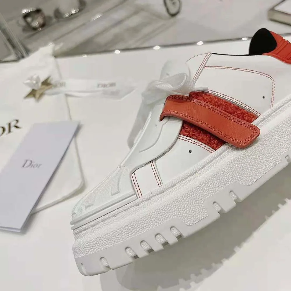 Dior Dior-id Sneaker White Calfskin Terry Cotton for Women in Pink Dior Dior-id Sneaker White Calfskin Terry Cotton for Women in Pink